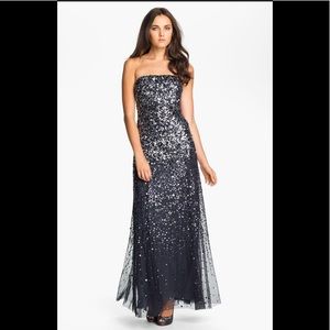 Strapless sequin gown
